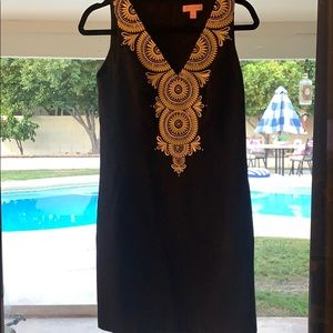 Lilly Pulitzer Black  gabby shift dress 8